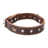 Dekorativna usnjena ovratnica Classic Dingo – rjava