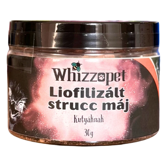 Liofilizirane kocke nojevih jeter za pse Whizzopet (30 g)