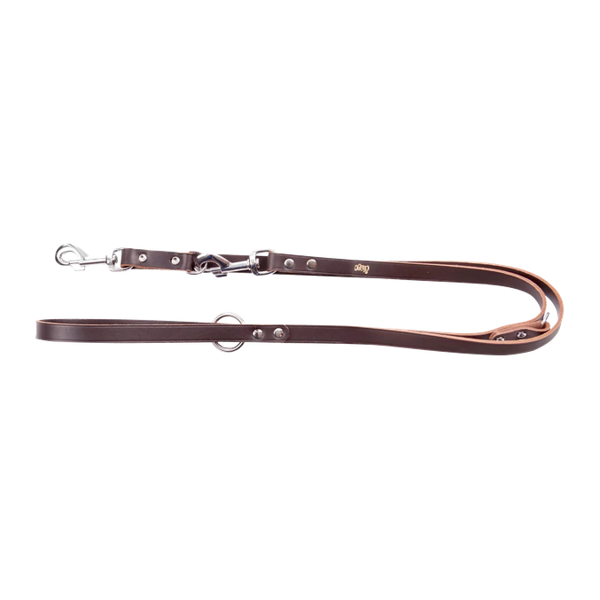 Nastavljiv usnjen povodec Classic Dingo – rjava