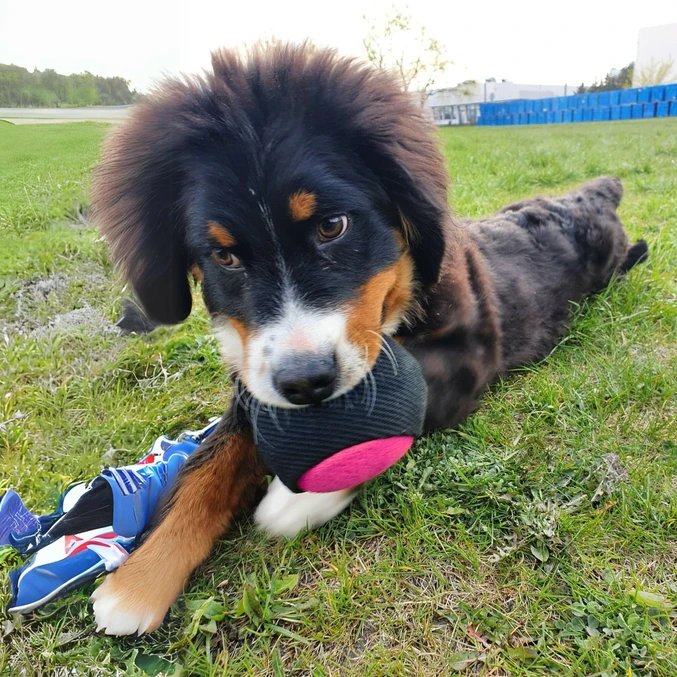 Trening žoga iz nylcota z ročajem 65 cm Dingo Gear – rožnato-črna - slika 2