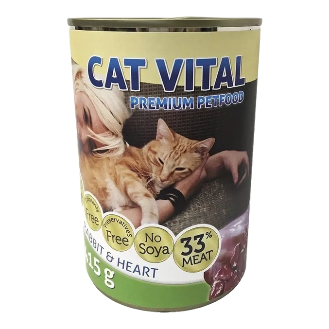 Cat Vital mokra hrana za mačke – kunec in srce 415 g
