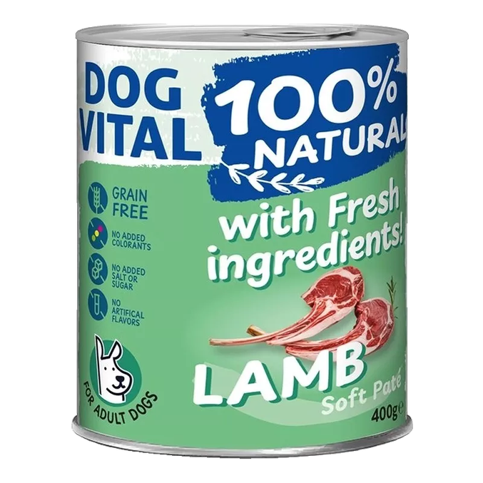 Dog Vital 100% Natural Soft Pâté mokra hrana za pse – jagnjetina 400 g