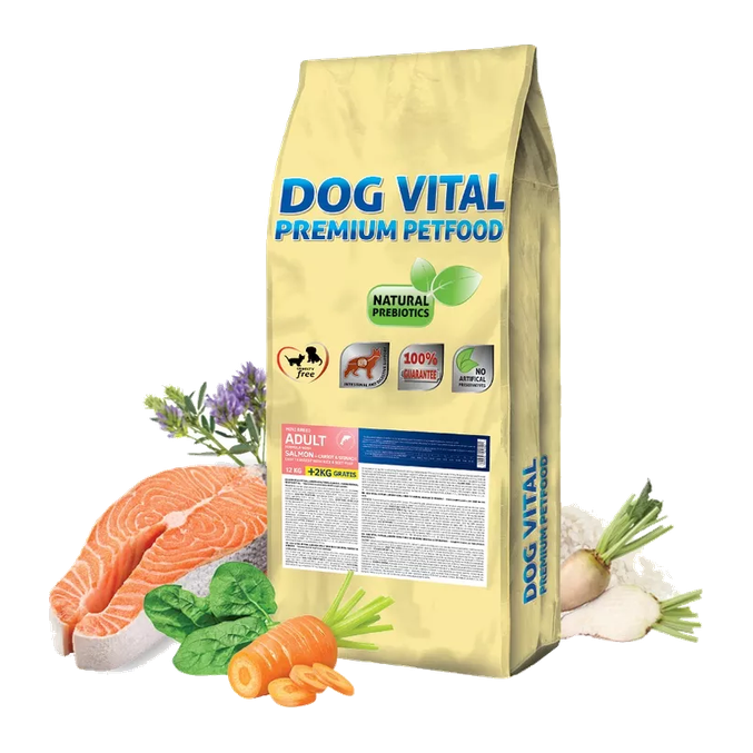 Dog Vital Hypoallergenic Adult Mini Salmon suha hrana 12+2 kg – slika 2