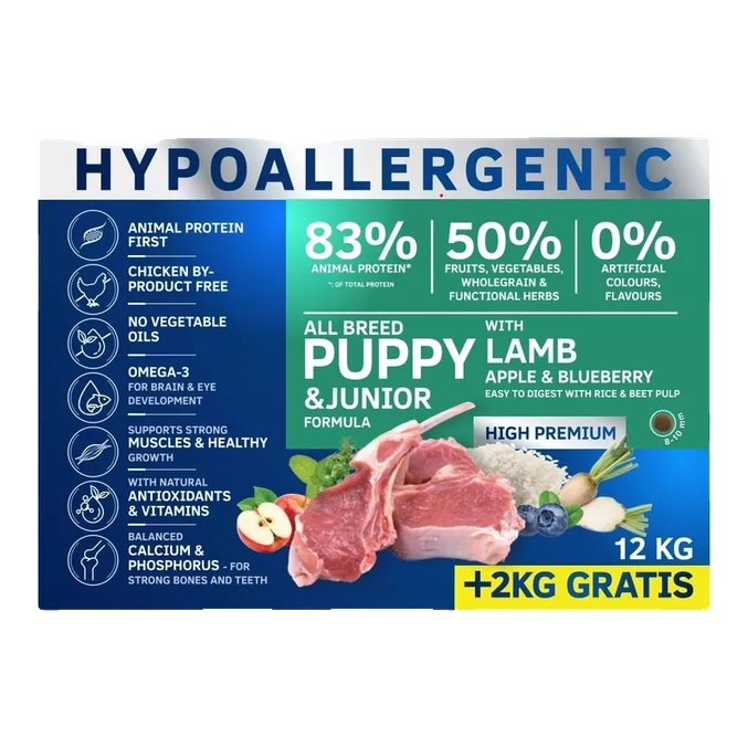 Dog Vital Hypoallergenic Puppy & Junior Mini Lamb suha hrana 12+2 kg – slika 2