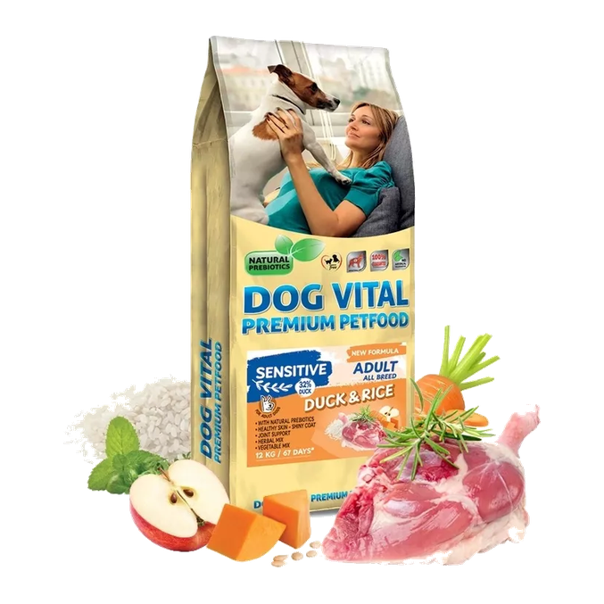 Dog Vital Sensitive Adult Duck, Rice & Pumpkin suha hrana 12 kg
