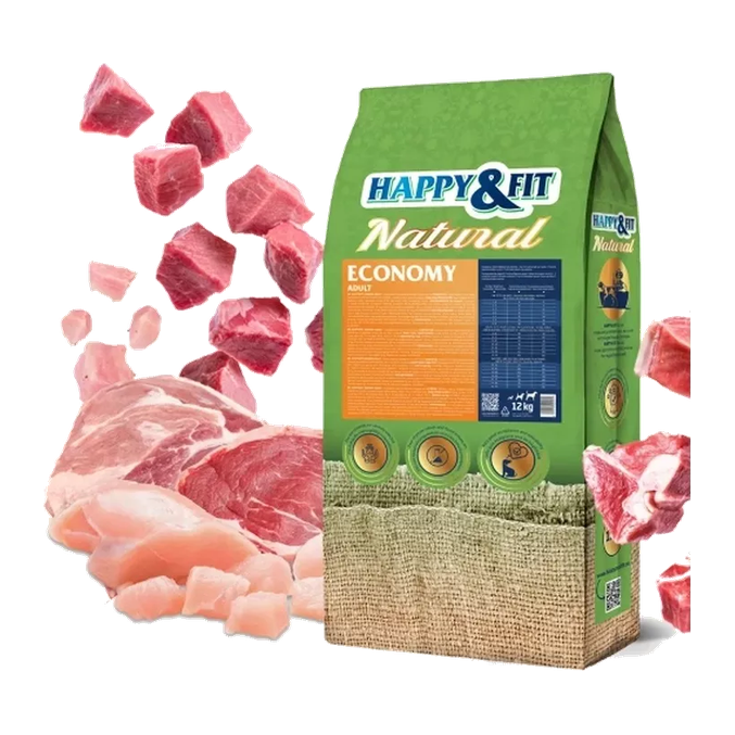 Happy&Fit Natural Economy Adult suha hrana za pse 12+2 kg – slika 2