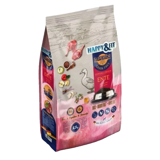 Happy&Fit Superior Hypoallergenic Duck suha hrana za pse 2,5 kg