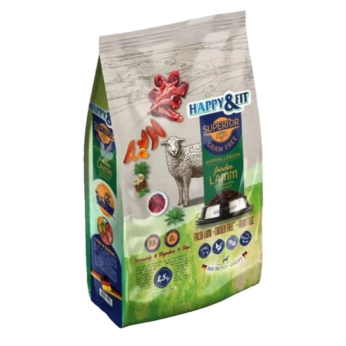Happy&Fit Superior Hypoallergenic Lamb suha hrana za pse 2,5 kg – slika 2